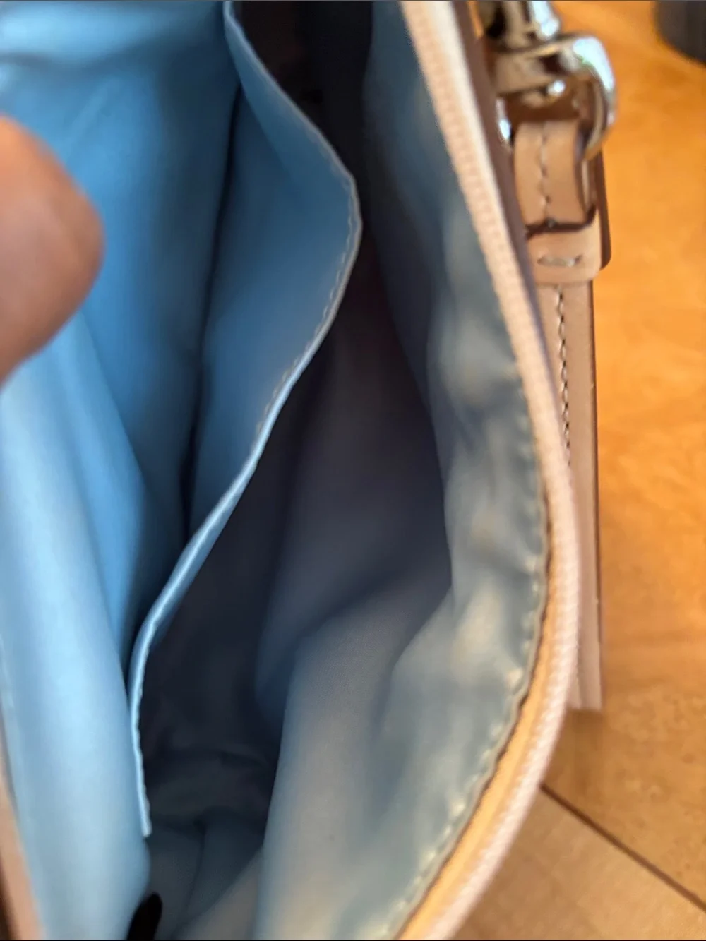 EUC Coach Legacy Satin Striped Legacy Wristlet